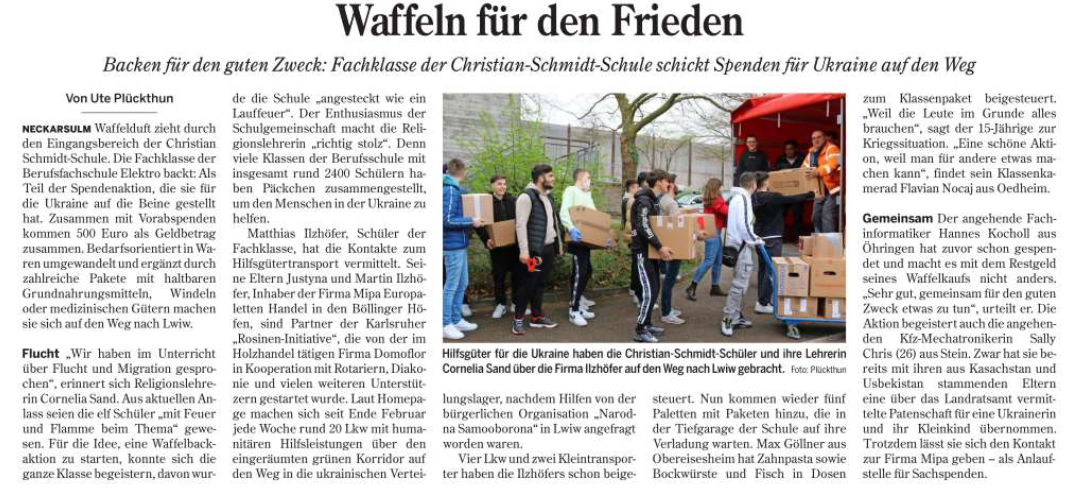 Zeitungsartikel der Heilbronner Stimme
